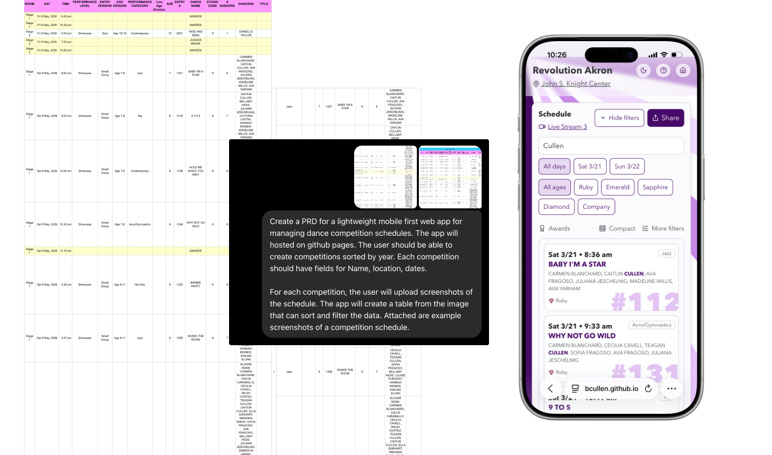 Planning prompt and first version of the web app